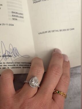 Halo Pear-Cut Engagement Ring in White Gold